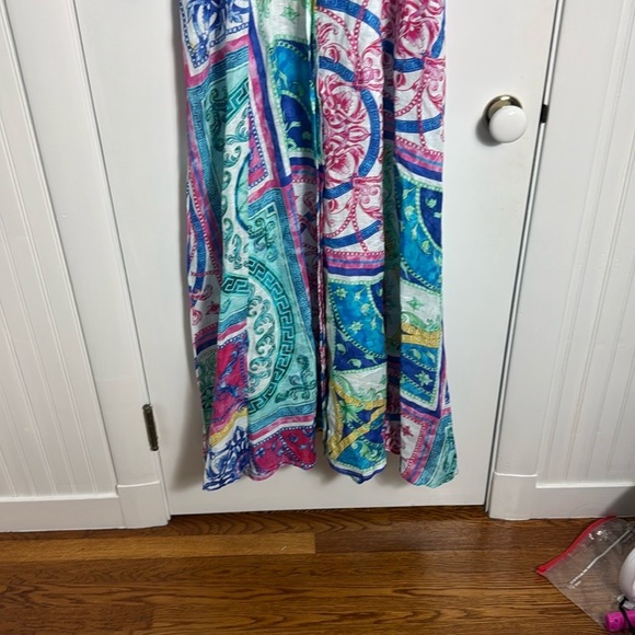 Sesto Senso Italian Linen Printed Button Up Maxi Shirtdress Medium Europe - Picture 4 of 12